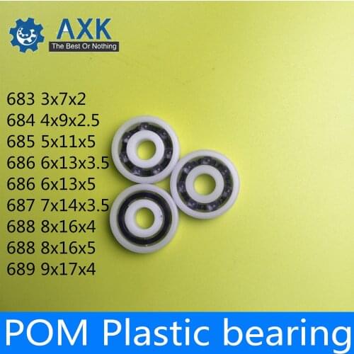 POM Bearing 683 684 685 686 687 688 689 ( 5 PCS ) Glass Balls Nylon Cage Plastic Ball Bearings