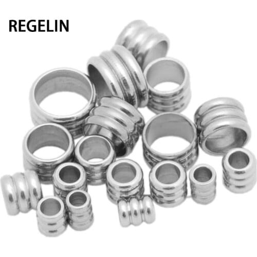 REGELIN 20pcs Stainless Steel Pendant Clip & Pendant Silver Tone Bail Beads DIY Jewelry Making Findings & Accessories