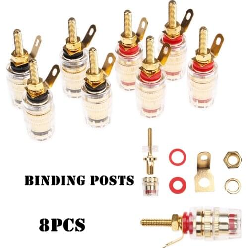 8PCS 4mm Plug with Transparent Covers Connectors Binding Post Banana Plugs for Amplifier Speaker Terminals High Quality