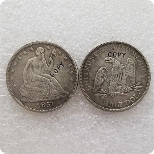 USA 1851-P,O SEATED LIBERTY HALF DOLLAR COIN COPY commemorative coins-replica coins medal coins collectibles