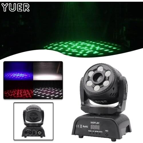 6X8W RGBW Pattern Beam Dyeing Moving Head Light DMX512 Music Contrl DJ Disco Stage Dance Floor Party Bar Indoor Outdoor Club