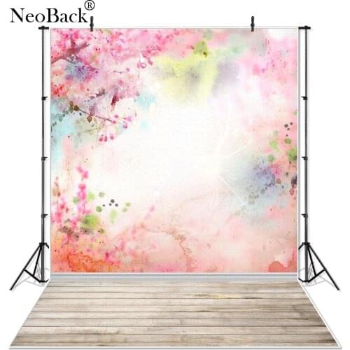 Thin Vinyl Spring blossom Floral Colors New Born Baby Photo backgrounds Printed Wood Photography Studio Pet Cake Photo backdrops