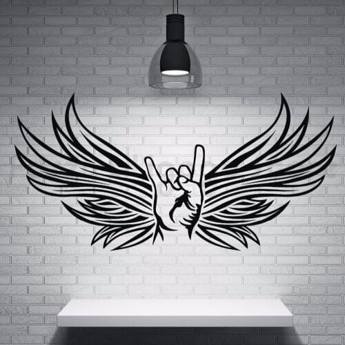 Vinyl Decal Wall Sticker Goat Rocker Sign Style Wall Art Mural Removable Metal Musicians Design Wallpaper Music Bar Decor Q219