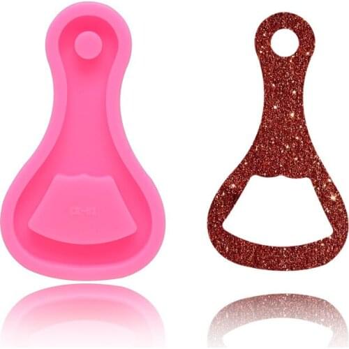 Bright Bottle Beer Opener Mold Silicone Molds Diy Resin Epoxy Keychains Mould For Jewelry Key Ring Pendant Decoration