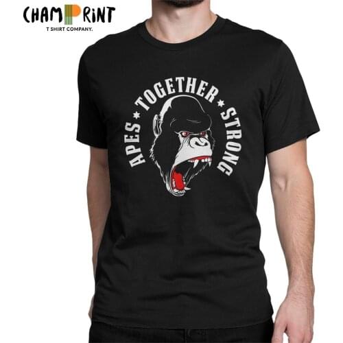 Funny Apes Together Strong Panet Of The Apes T-Shirt for Men Crewneck T Shirt Gorilla GME WSB Tee Shirt 4XL 5XL 6XL Clothing