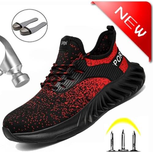 Steel Toe Safety Shoes Industrial & Construction Puncture Proof Summer Men Women Breathable Mesh Work Shoes Protective Footwear