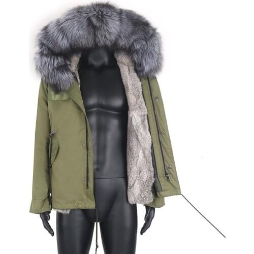 Winter Coat for Men 2021 Real Rabbit Fur Jacket New Fashion Trends Man Casual Clothes Fox Fur Collar Hooded Parkas Waterproof