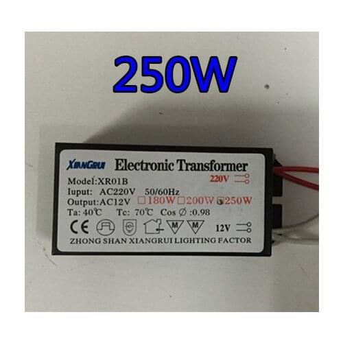 1pc 250W 220V-12V LED driver Transformer power supply Halogen Lamp Electronic short-circuit protection Newest Dropshipping 2021