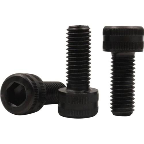 1pcs M16 Allen cup head screws hex socket cylinder headel knurled screw mechanical bolt carbon steel black color 25mm-100mm long