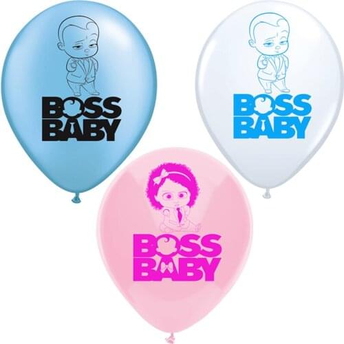 10pcs 12inch Boss Baby Latex Balloons Cute BOSS Ballons Blue Pink Baby Shower Boy Girl Birthday Theme Party Decor Helium Globos