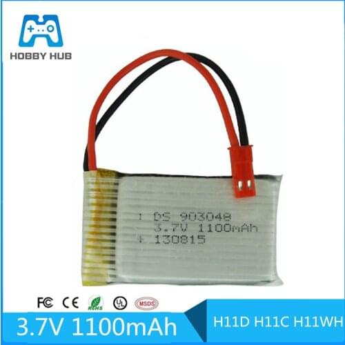 3.7V 1100mAh Lipo battery For Remote control helicopter 3.7 Lipo battery 903048 1100mah JST plug H11D H11C H11WH battery