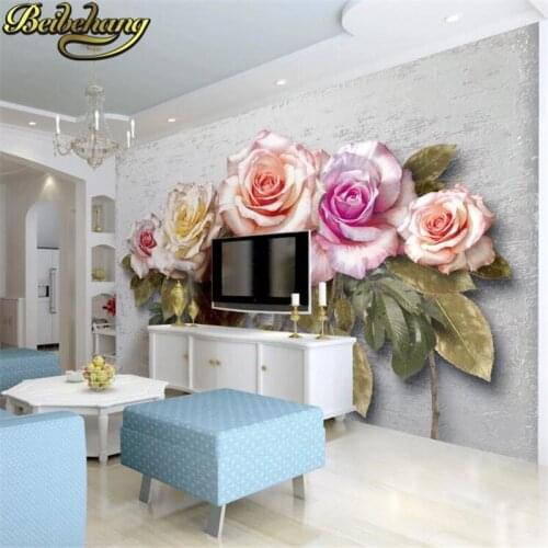 Beibehang Custom 3d mural wall paper Large rose mural wallpaper bedroom living room TV background 3d photo home decor