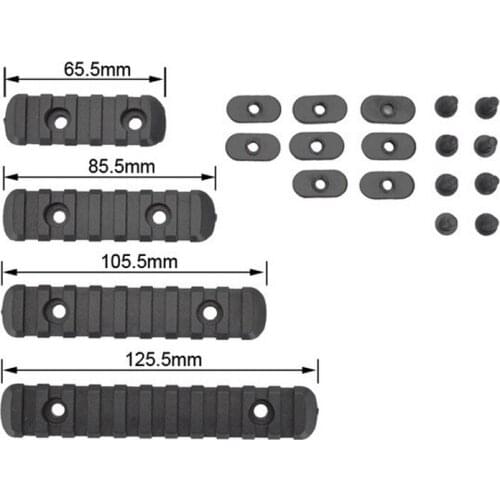 4 pcs/set Tactical 5/7/9/11 Slots M-lok Picatinny Rail for Handguard AR15 Rifle Scope Mount Base Rail Hunting Gun Accessories