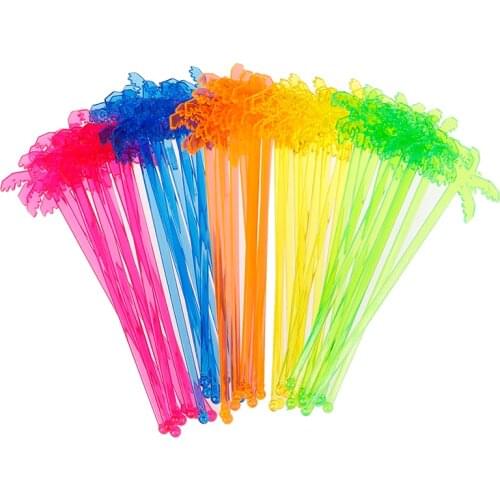 50pcs Plastic Night-club Drink/wine Decor Coconut Tree Cocktail Swizzle Sticks Drink Stirrer Coffee Muddler Puddler Wholesale