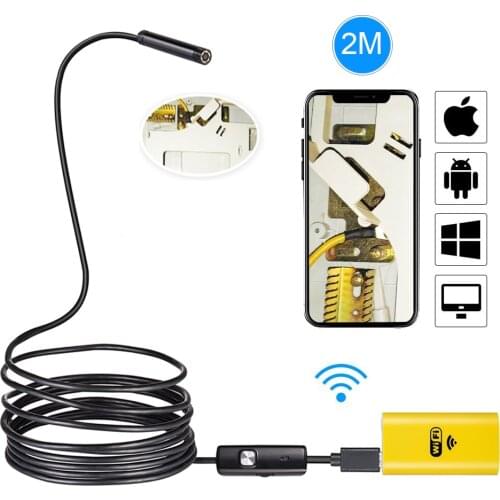 8mm Lens Wifi Android iOS Endoscope Camera 1M 2M 3.5M 5M Waterproof Snake Tube Pipe Borescope 720P For Iphone Camera Endoscope