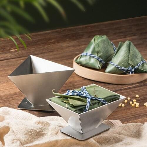 Stainless Steel Wrapped Rice Dumplings Artifact Zongzi Mold Triangle Model Home 4Corner Rice Dumplings Tool Dragon Boat Festival