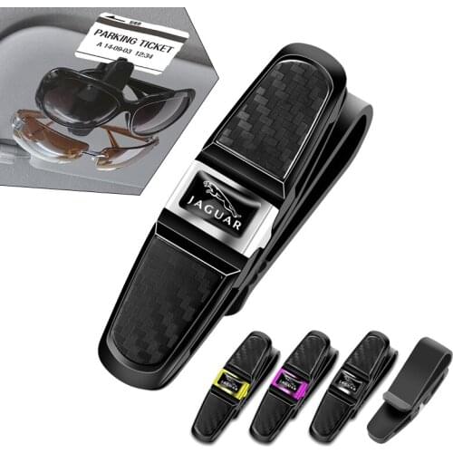 1Pcs Car Sun Visor Clip 360 Rotation Sunglasses Ticket Card Clamp For Jaguar X S F XF XE XJ XK XJ6 XEL XFL XJS XJL XKR XFR