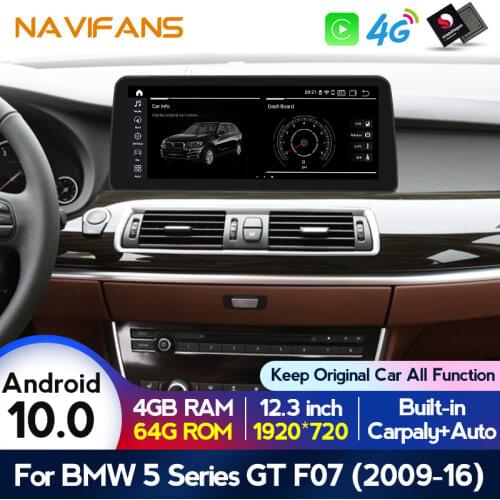 12.3" Android 10 Car Multimedia Player For BMW 5 Series GT F07 2009-2016 GPS Navigation FM Radio Stereo CarPlay Auto 4G Lte Wifi