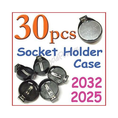 30 CR2025 CR 2032 Computer Battery Socket Holder Case