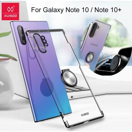 For Samsung Note 10 Plus Case Luxury Hard Clear PC Back Case Cover With Ring Holder for Note 10+ for Note10 Plus 5G чехол Xundd