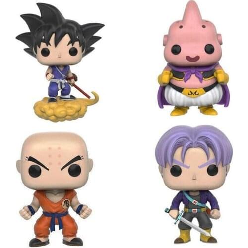 FUNKO POP Anime Dragon Ball Z TRUNKS #107 GOKU #109 KRILLIN #110 MAJIN BUU #111 Action Figure Toys Collection Dolls Gifts