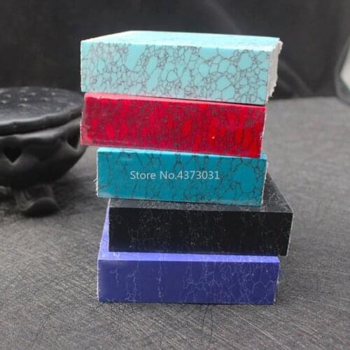 1Piece Artificial Turquoise For DIY knife handle material, DIY outdoor hand grip pine stone decorative sheet 65x65x10mm