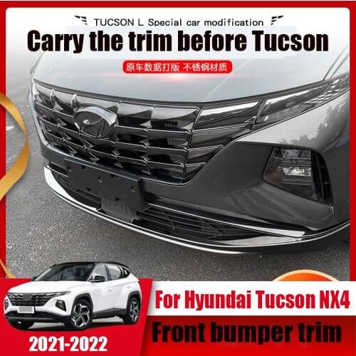 Used for Hyundai Tucson NX421 22 front-loading trims special modified stainless steel front bumper bright strip exterior trim