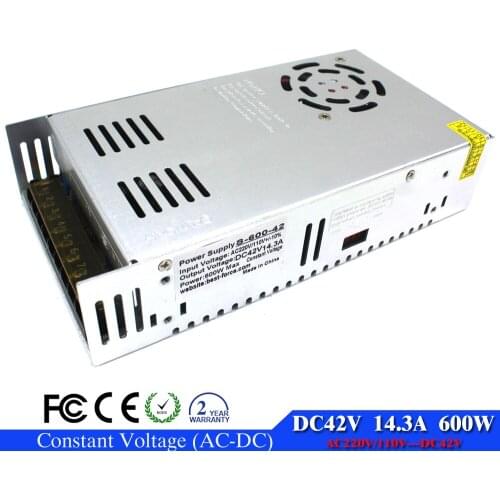 DC Power Supply 42V 14.3A 600w Led Driver Transformer 110V 220V AC to DC42V Power Adapter for Stepper CNC CCTV Strip light motor