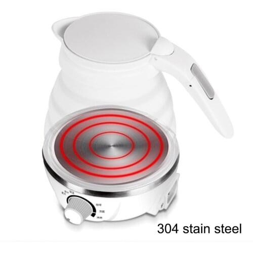 800W Compact Electric Kettle Silicone Foldable Travel Hot Water Heating Boiler Portable Tea Boiling Pot Home Use US Plug
