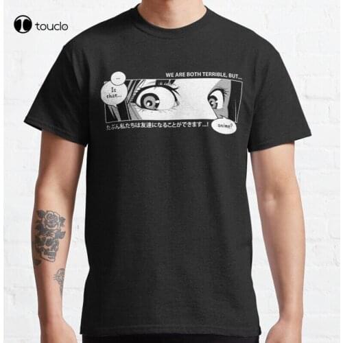 Beautiful Sexy Surprised Anime Eyes Classic T-Shirt Cotton Tee Shirt S-5Xl