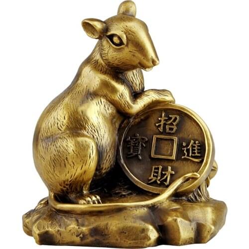 A small copper ornaments Zodiac Zodiac decorations mouse Home Furnishing Feng Shui lucky handicrafts