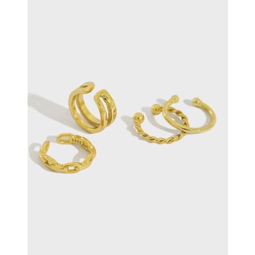 1pair SMALL &Thin Authentic 925 Sterling silver white/golds Twisted Roped Weave Clip earrings jEWELRY (No pierced) TLE639