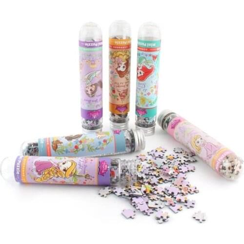 Disney Princess Trendy Fashion Test Tube Jigsaw Mini Puzzles Creative Puzzle Toys 150pcs