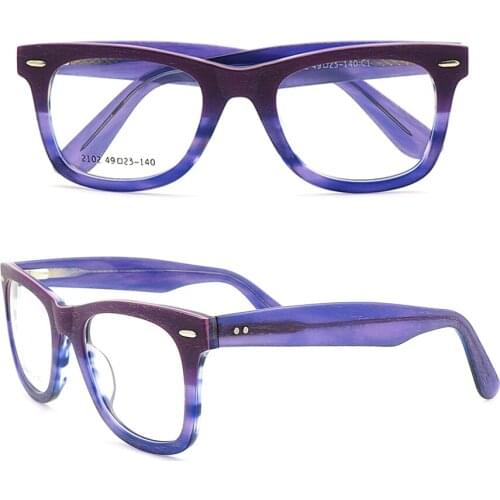 Women Square Glasses Frame Men Vintage Optical Acetate Eyeglass Frames Retro Round Spectacles Purple Blue Prescription Eyeglass
