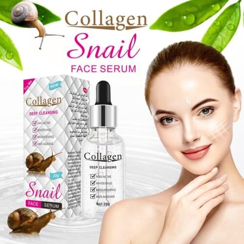 Snail Collagen Face Serum Whitening Moisturizing Anti Acne Skin Care Pore Tightening Essence Acne Treatment Facial Cream