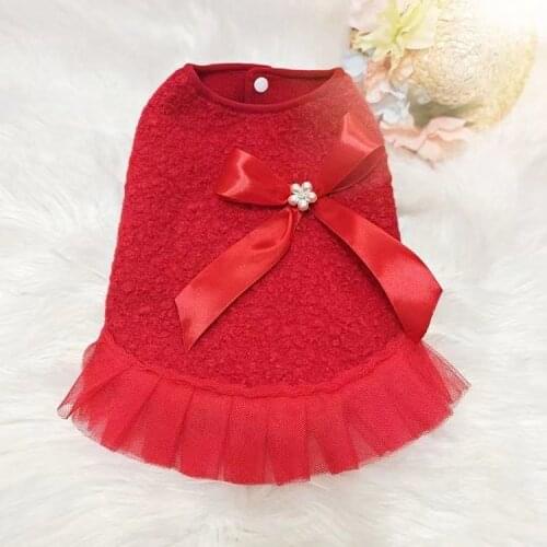 Small Dog Dress Winter Pet Clothes Cat Puppy Clothing Wedding Costumes Chihuahua Yorkshire Pomeranian Poodle Bichon Pet Dresses