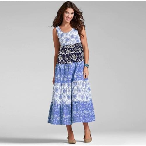 Boho Dresses Women Plus Size Sleeveless Summer Sundress Beachwear Free Shipping