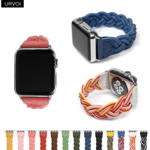 URVOI Braided band for Apple Watch series 6 SE 5 4321 woven nylon strap for iWatch 40 44mm stretchable classic design