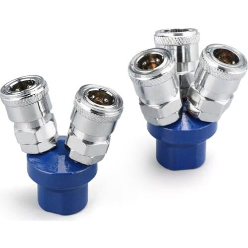 Pneumatic Components C-Type Quick Connector Quick Connection Round Tee Two-Way Quick Plug Tool Air Compressor Accessories