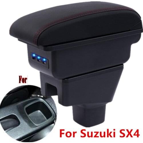 For Suzuki SX4 armrest box central Store content box products accessories With USB interface