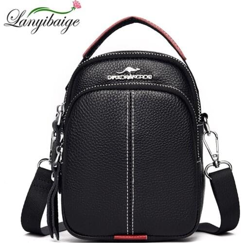 Casual Womens Shoulder Bag Head Layer Cowhide Backpacks Ladies Large-Capacity Solid Color Embroidery Thread Womens Backpacks