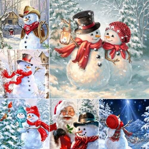 IY 5D Diamond Painting Santa Claus Snowman Cross Stitch kits Full Drill Embroidery Mosaic Art Picture of Rhinestones Decor Gift