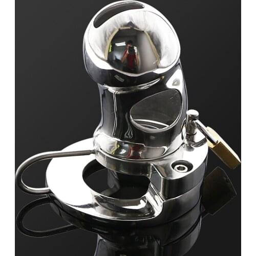 2 IN 1 Cock Cage Ball Stretcher Chastity Device Cock Cage Cock Ring Chastity Belt Lock Sex Toy BDSM TOYS for Men BS081