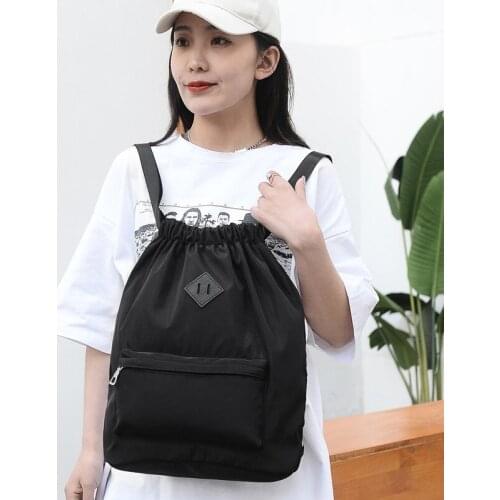 Drawstring Light Backpack Women Nylon Hiking Backpacks Large Capacity Backpacks Ladies Shopping Bags for Men Travel And Fitness