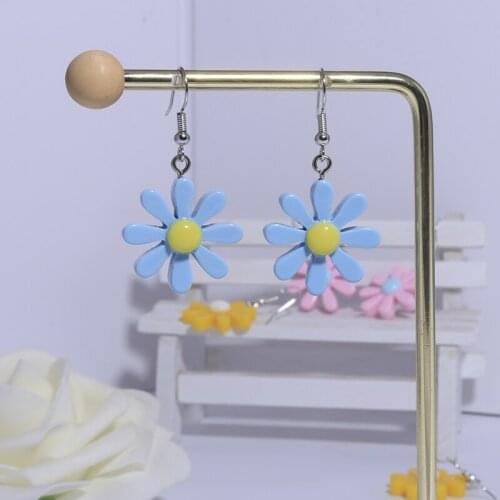 Fresh Style Flowers Drop Earrings for Women 2020 Colorful Resin Dangle Earrings Valentines Day Handmade Jewelry Bijoux
