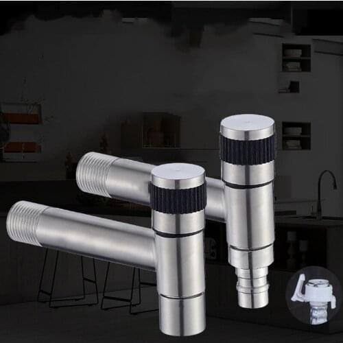 SUS304 stainless steel faucet T-type quick opening washing machine water nozzle cold and hot water universal mop pool water nozz