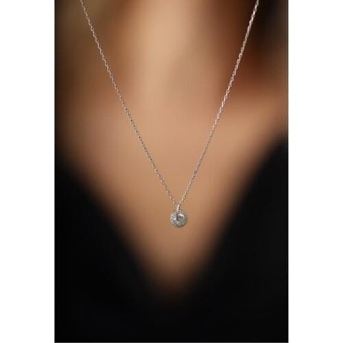 925 Sterling Single Stone Model Sterling Silver Necklace with Zircon Stone Jewelry For Women Gift Elegant Pleasant Fashion