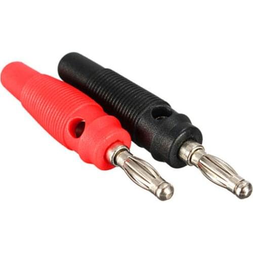 1Pair 2PCS Red Black Nickel Plated Solderless Speaker Banana Plug Audio Jack Connector Diy