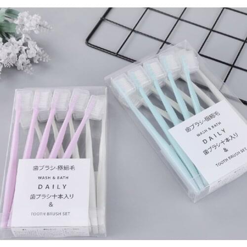 10Pcs/ Set Ultra Soft Oral Hygiene With Sheath Family Pack Toothbrush Solid Color For Adults Children Eco Friendly