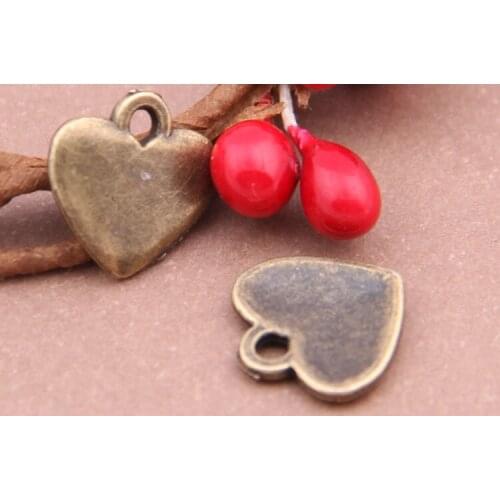 100pcs Vintage Heart-shaped Charm Fit Manual Making Jewelry Earrings/Bracelets/necklace Fashion DIY Jewelry Accessories
